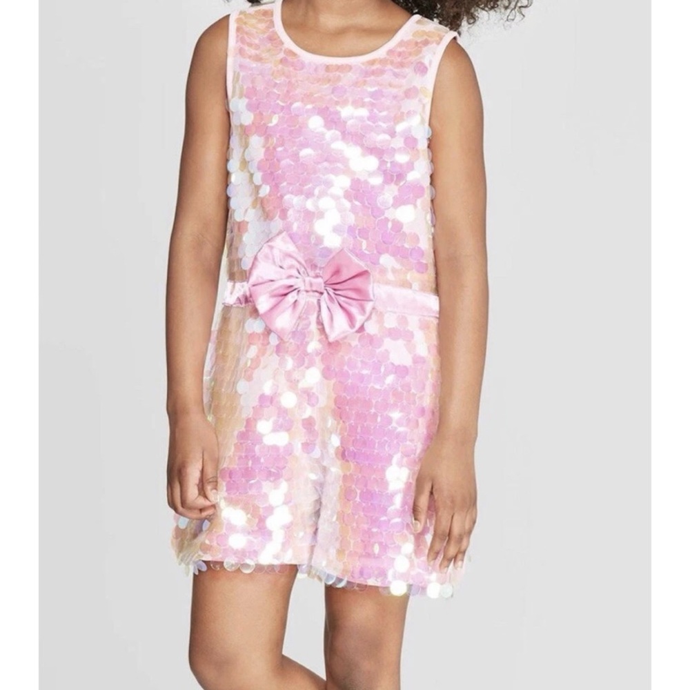 Jojo Siwa Girls Pink Sequin Romper Sleeveless 10/12 Large